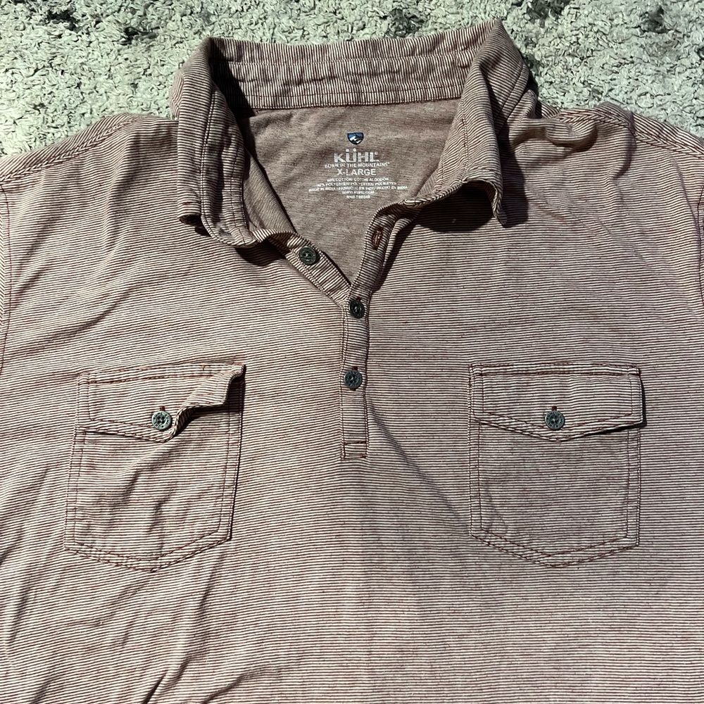 Kuhl Men's Casual Tan Button Down Shirt
